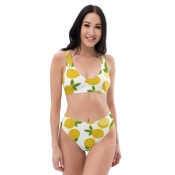 Prémium Magas Derekú Női Bikini Szett - Lemon Amalfi Citrus Edition (UPF50+)