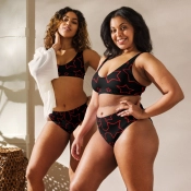 Prémium Magas Derekú Női Bikini Szett - Csillagos Red Star Rock Edition (UPF50+)