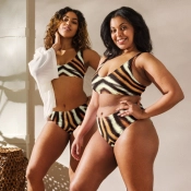 Prémium Magas Derekú Női Bikini Szett - Tigris Mintás Wild Tiger Edition (UPF50+)