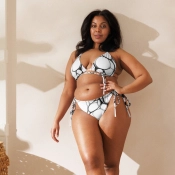 Tanga bikini - fekete festékes