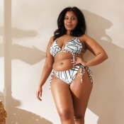 Tanga bikini - fekete vonalak
