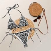 Tanga bikini - fekete-fehér