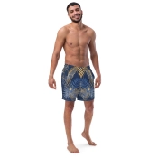 Férfi Prémium Úszónadrág - Arany Levelek Luxury Pattern