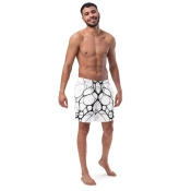 Férfi Prémium Úszónadrág - Fekete Festékes Art Pattern